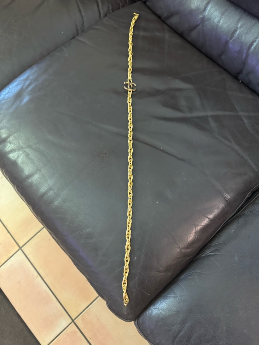 Chanel Repurposed Gold-Tone CC Link Chain Necklace - Picture 2 of 4